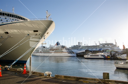 Cruise ships in Auckland Harbour
