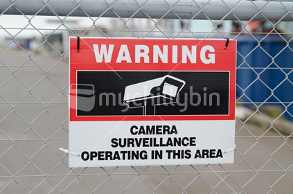 Surveillance camera warning sign