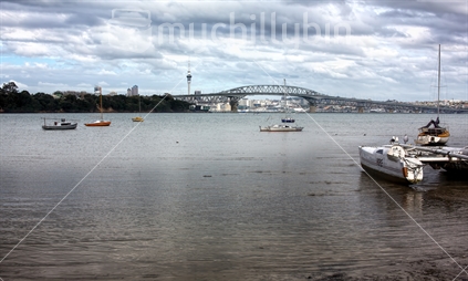 Auckland Harbour Bridge from Little Shaol Bay