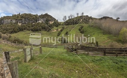 Farmland Paddocks, Fences, Gates and Cliffs.