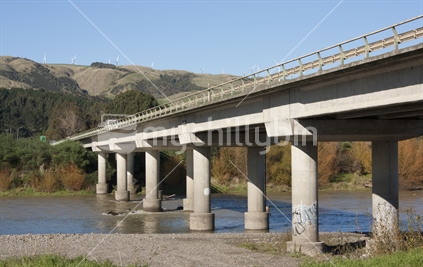 Bridge over the Manawatu River leading to the Manwatu Gorge.  