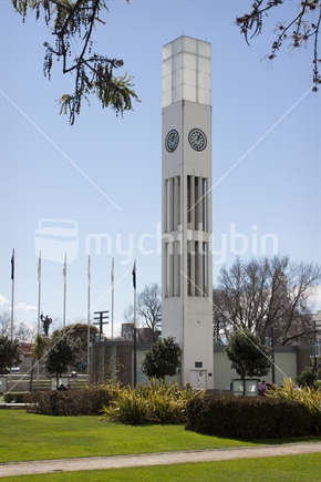 Palmerston North clock tower in the square