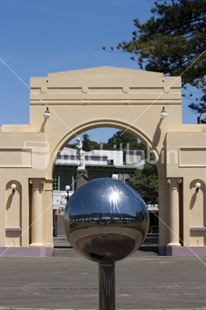 Sphere sculpture in Napier.  