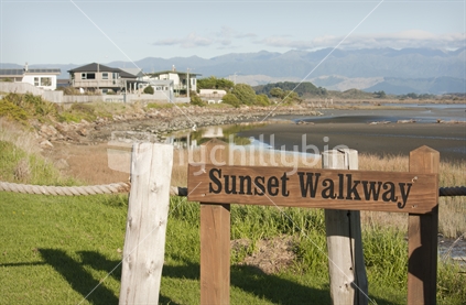 Sunset Walkway sign at the Manawatu Estuary
