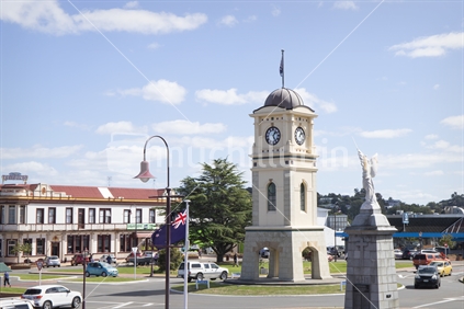 View of central Feilding, New Zealand's most beautiful town.  
