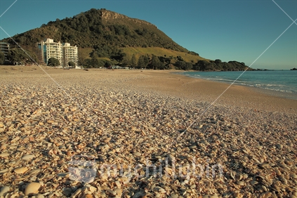 Mt Maunganui beach with Mauao in background