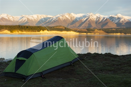 Camping Overlooking Lake Pukaki