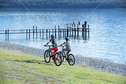 Bicycles by the lake