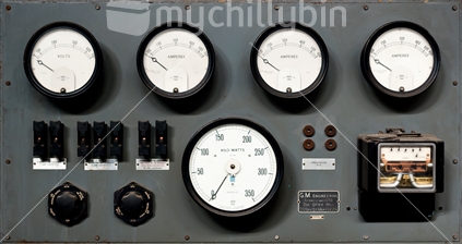 Vintage generator control panel