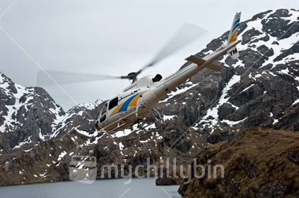Helicopter, over Lake Harris