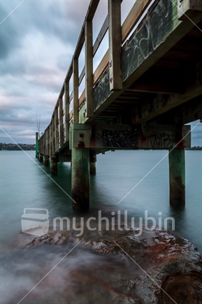Under the wharf in Herne Bay, Auckland