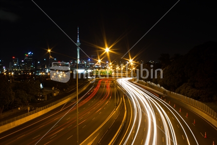 Auckland motorway traffic.