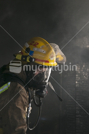 Firemen fighting house fire 