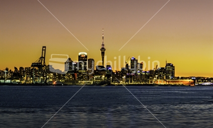 Auckland City at dusk