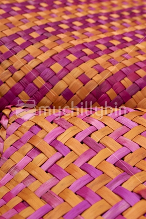 Flax weaving (raranga harakeke) - two woven kete close up
