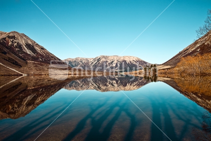 Mountain reflections on Lake Pearson