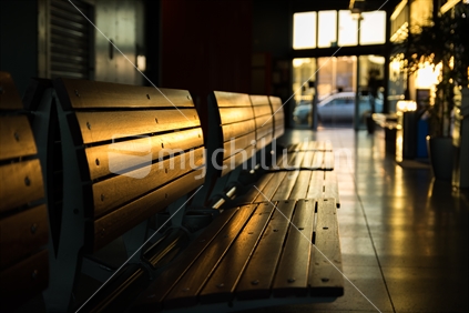 Waiting seats at a transport terminal