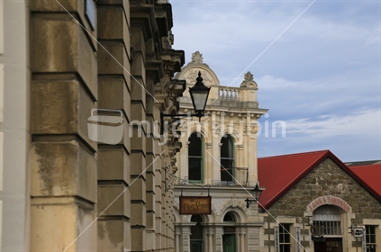 Detail of some of the buildings in Oamaru's Victorian Heritage precinct.