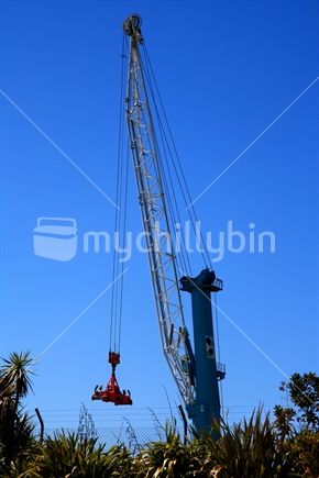 Container crane at work at Port Timaru.
