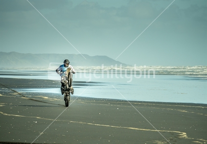 Motorbike On NZ Beach
