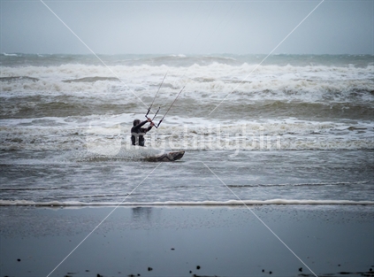 Kite Boarder at a West Coast Beach