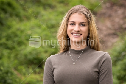 Beautiful smiling young woman portrait