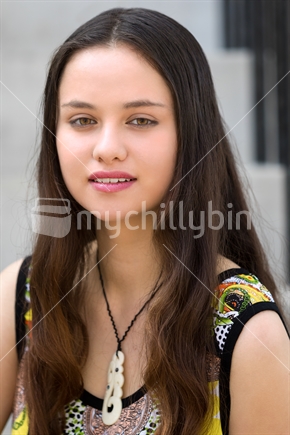 Portrait of a beautiful young maori woman
