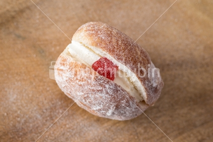 Cream filled donut with jam