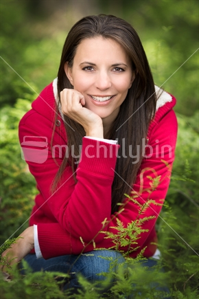 Beautiful smiling woman in the bush