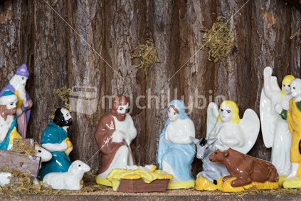 Christmas nativity scene porcelain figurines
