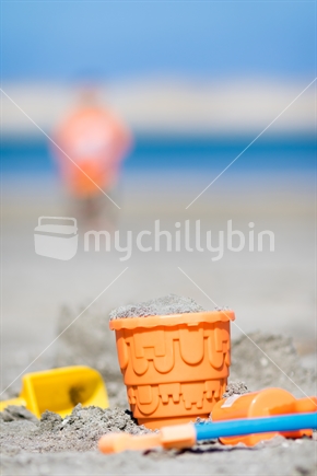 Sand toys bucket and spade