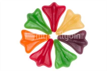 Jet plane lollies isolated on white background