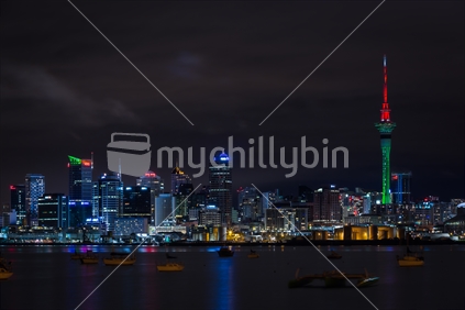 Auckland City lights at night