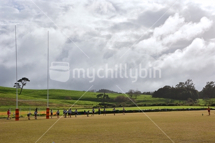 Rural Rugby - the long kick.