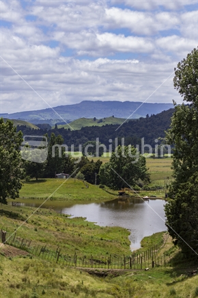 Lake, Farms and Distant Hills