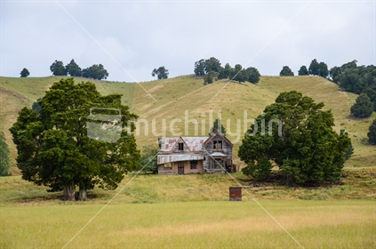 Abandoned House sits empty in field
