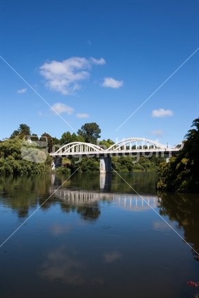Waikato River flowing under Fairfield Bridge, Hamilton