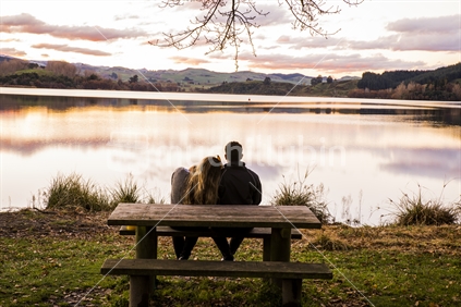 Couple Enjoying the Lake