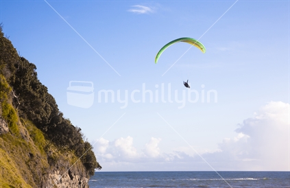 Paraglider at Murawai