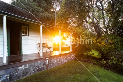House in Cornwall Park at sunset (High ISO)