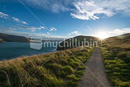 Sunset time at Godley head in Christchurch 
