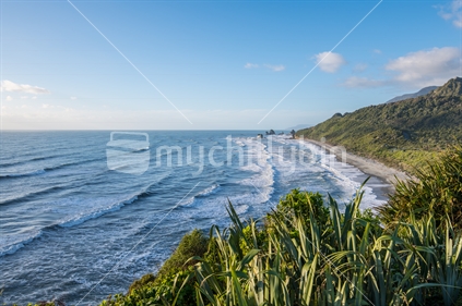 Beautiful seascape from  view point on the way to punakaiki