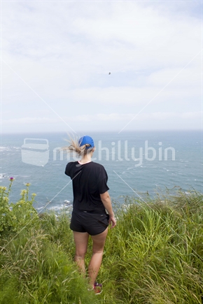Girl at Viewpoint, Te Araroa Trail