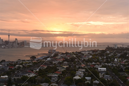 View of Auckland city looking from North Head, Devonport