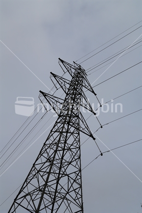 A power pylon and lines.