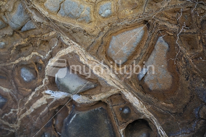 A mix of clay and rock ground -  close up