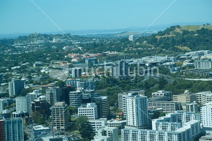 A view of Auckland city from the sky tower