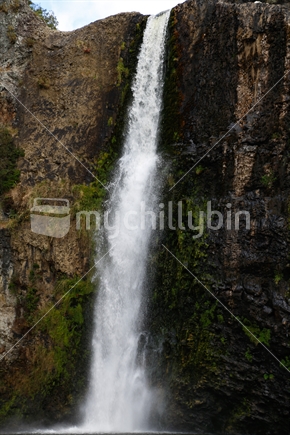 A close up of the waterfall at Huna falls.