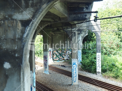 Graffiti under railway bridge, Paekakariki