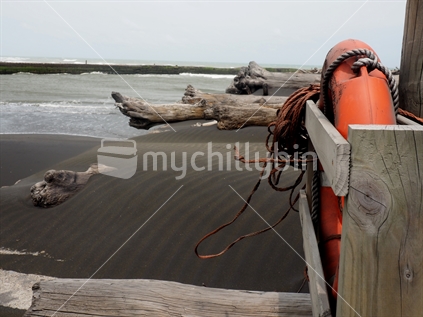 Life buoy at Mana Bay, Patea, Taranaki